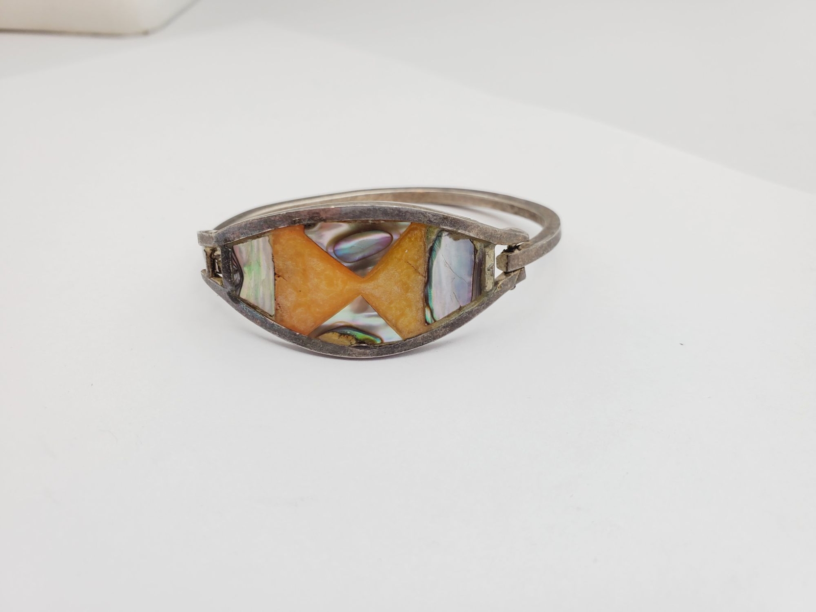 Small Inlay shell bangle bracelet 6" - image 11