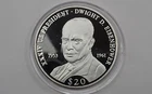 2000 Liberia 20 Dollar .999 Silver Proof Coin - Dwight D. Eisenhower - KM#899
