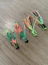 Four hand tied 1/64 crappie and bluegill jigs