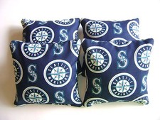 SEATTLE MARINERS CORNHOLE BEAN BAGS SET OF 4 TOP QUALITY TOSS GAME