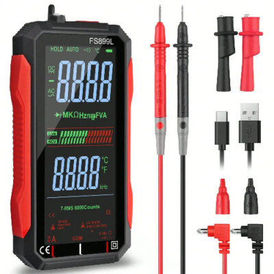 USB Rechargeable Digital Multimeter 6000Counts LCD Display Auto-Ranging Multi 