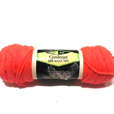 MH Contessa Acrylic Yarn 612 Coral 4 PLY Dye Lot 1141714 Vintage USA M H Yarn Co