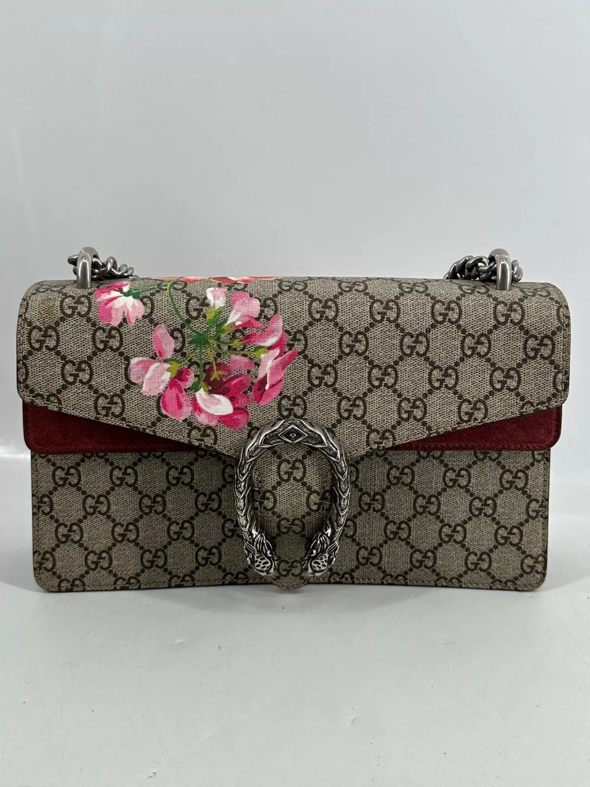 Portefeuille chaîne Gucci GG Supreme Blooms Dionysus