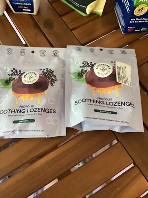 (2) Beekeeper's Naturals Elderberry Flavored Propolis Soothing Lozenges 01/26