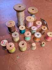 Vintage Wooden Spool Lot Corticelli, Clark's, Mercerized Cotton