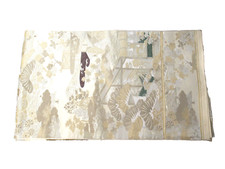 Japanese antique vintage brocade silk Fukuro Obi sash belt Kimono textile