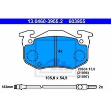 ATE Bremsbeläge 13.0460-3955.2 Bremsklötze für Renault Twingo I C06_