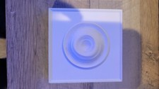 Rosette Bullseye with Beveled Edge 4-in x 4-in Square Unfininished PVC white