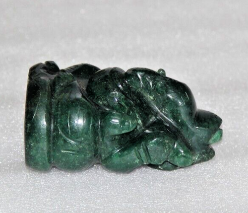 1900s Old Antique Rare Green JADE Stone Fine Hand Carved God Ganesha Figure16986 - Picture 7 of 10