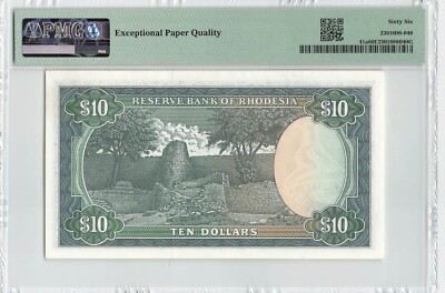 RHODESIA $10 Dollars 1979, P-41a, PMG 66 EPQ Gem UNC, Final Date
