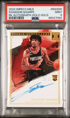 shaedon sharpe auto OPTIC GOLD PSA10