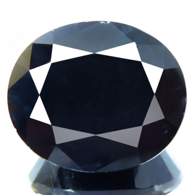 Natural Deep Blue Black Sapphire 6.13ct Earth-Mined Brilliant Oval Awesome Gem