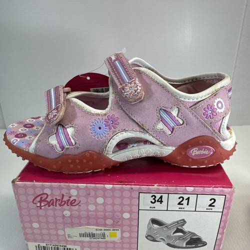 VTG Barbie Toddler Buster Brown Sandals Shoes Size 2 Hook And Loop Adjustable - Picture 4 of 14
