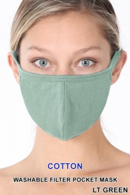 Double Layer Fashion Soft Cotton Lined Face Mask Filter Pocket Washable Unisex 