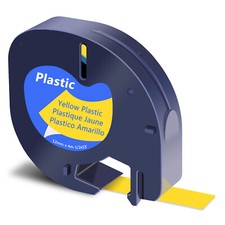 LT-91332 For DYMO LetraTag Refills LT100T LT100H Yellow Plastic Label Tape 12mm