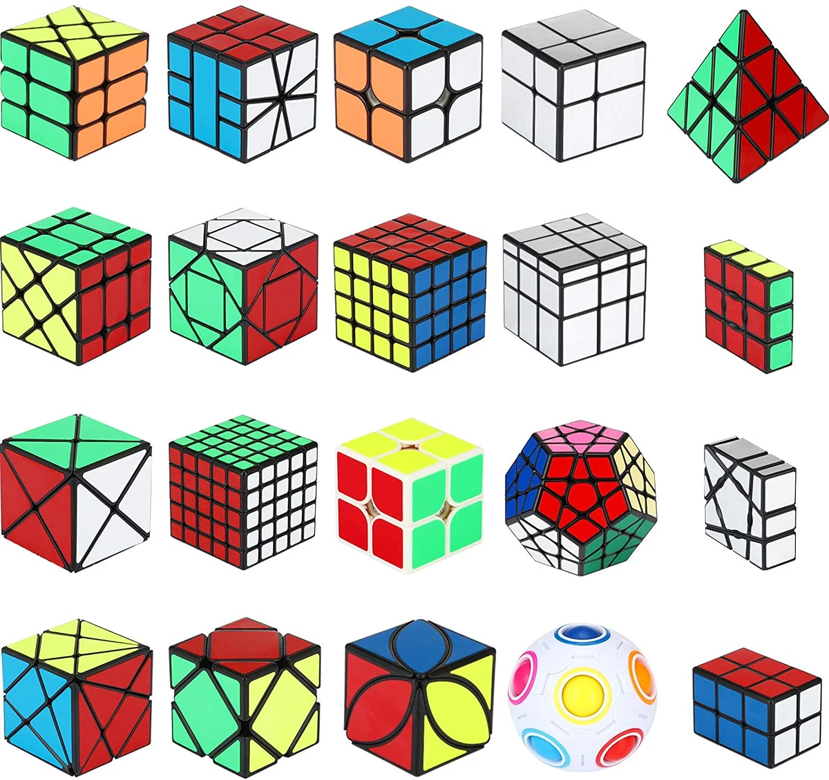 20 Packs Speed Cube Set Cube Bundle 1x3 2x2 2x3 3x3 4x4 5x5