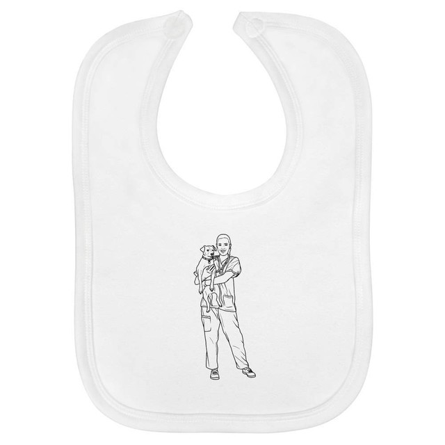 Vet Holding Dog' Soft Cotton Baby Bib (BI00045880) Vet Holding Dog' Soft Cotton Baby Bib (BI00045880)