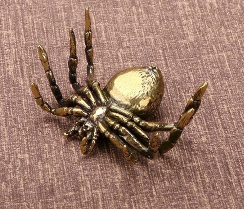 Messing Spinne Tier Statue kleine Skulptur Tischplatte Statue Wohndeko Geschenk- - Bild 8 von 10