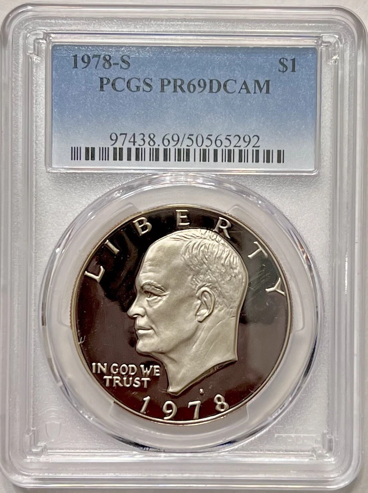 Eisenhower Ike Dollar Lot 1978 S PCGS PR 69 Deep Cameo Uncirculated $1 Coin - Image 3 of 4