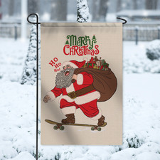 Funny Santa Christmas Garden Flag Holiday Outdoor Yard Decoration