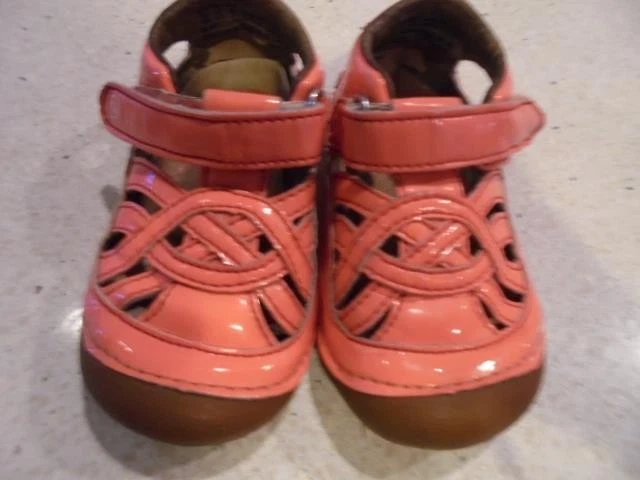 toddler girls orange patent leather Stride Rite Uma mary jane shoes size 5 wide - Image 2 of 4