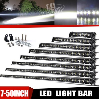 7 14 20 26 32 38 44 50'' LED Light Bar Spot Flood Beam Offroad SUV UTV Truck 12V