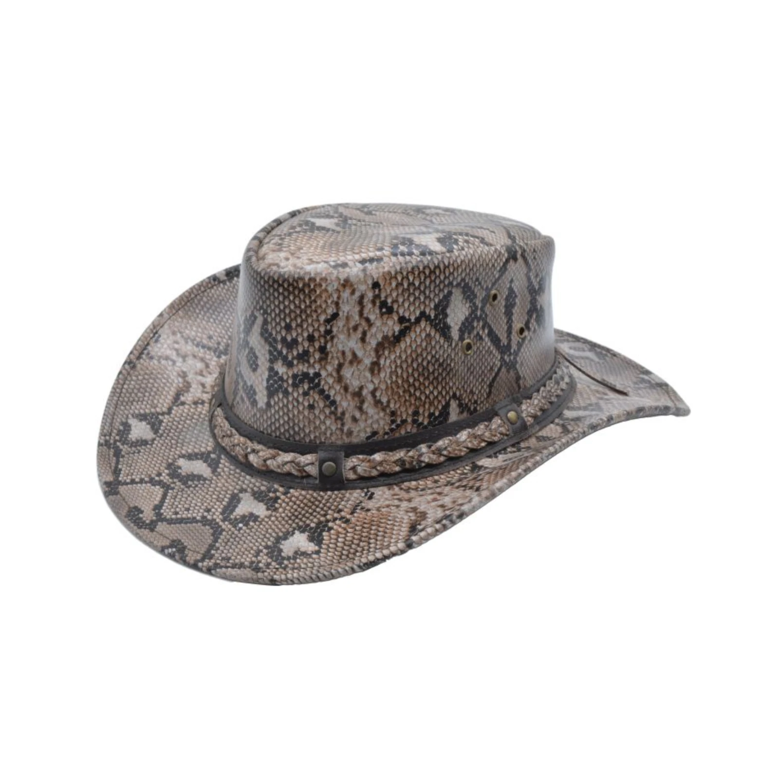 Western Cowboy Hat Genuine Leather – Snake Skin Pattern, Handmade Sun Hat
Opens in a new window or t