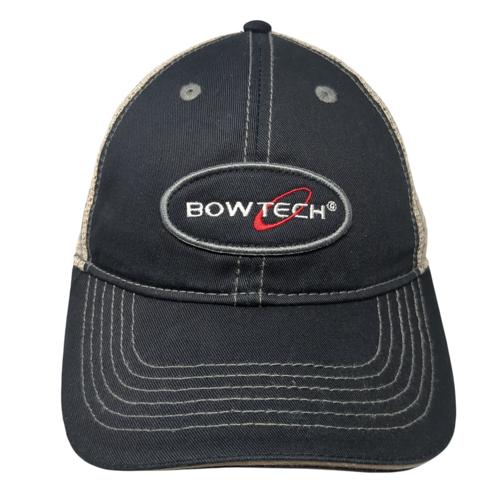 Bowtech Snapback Mesh Back Trucker Hat Black One … - image 1