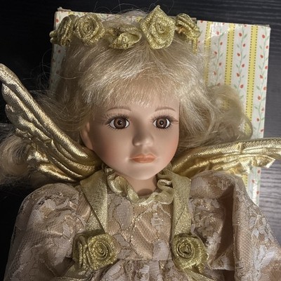 Vintage Porcelain Doll By Seymour Mann, Angel Wings and Halo, No Stand