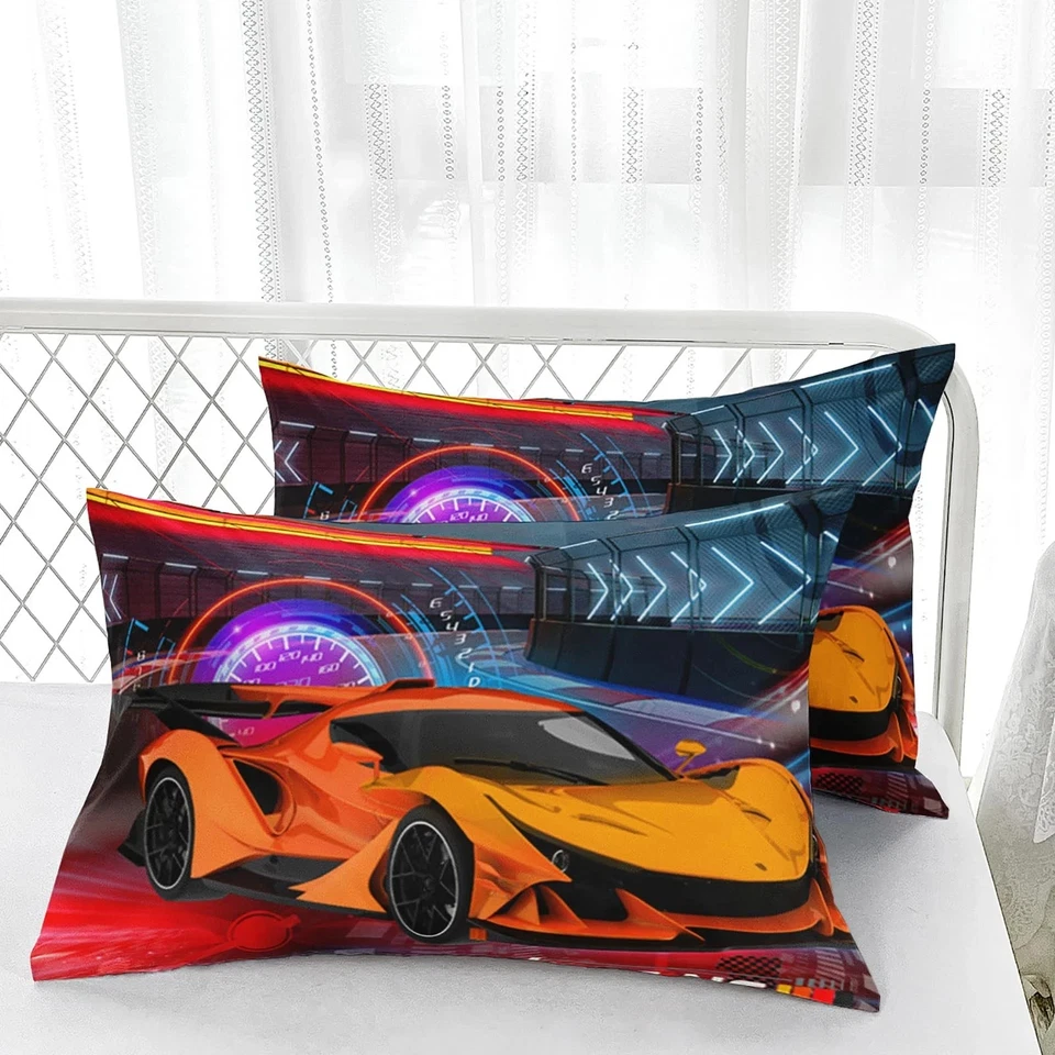 Racing Cars Comforter Sets Twin Size,Bedding Sets for Kids,Sports Car Theme C... - Image 4 of 4