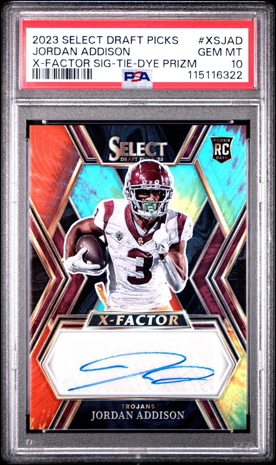 Jordan Addison Panini Select Draft Picks X-Factor Signatures #XSJAD Base