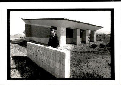 GA340 1991 Original Photo JAN BLASE OUTSIDE NEW CITY HALL IN NIXA MISSOURI