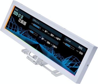 Lian Li 8.8'' PC Screen   Adjustable Mount, ARGB Lighting, Temp Display, RGB
