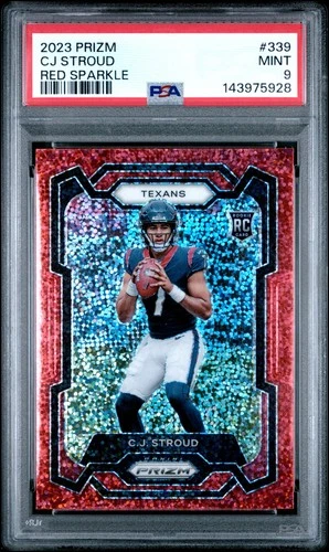 2023 Panini Prizm Rookie CJ Stroud Red Sparkle Prizm RC PSA 9