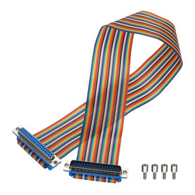 MECCANIXITY 1 Pcs IDC Rainbow Wire Flat Ribbon Cable DB37 Male to DB37 Female...
