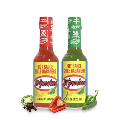 Mexican Hot Sauce 2-Pack, Green & Red Habanero Salsa, 4 Oz. Ea. Bottle Ex. 9/29