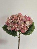 Artplants Kunstblume Hortensie Mynmar, Rosa-Creme, 35Cm