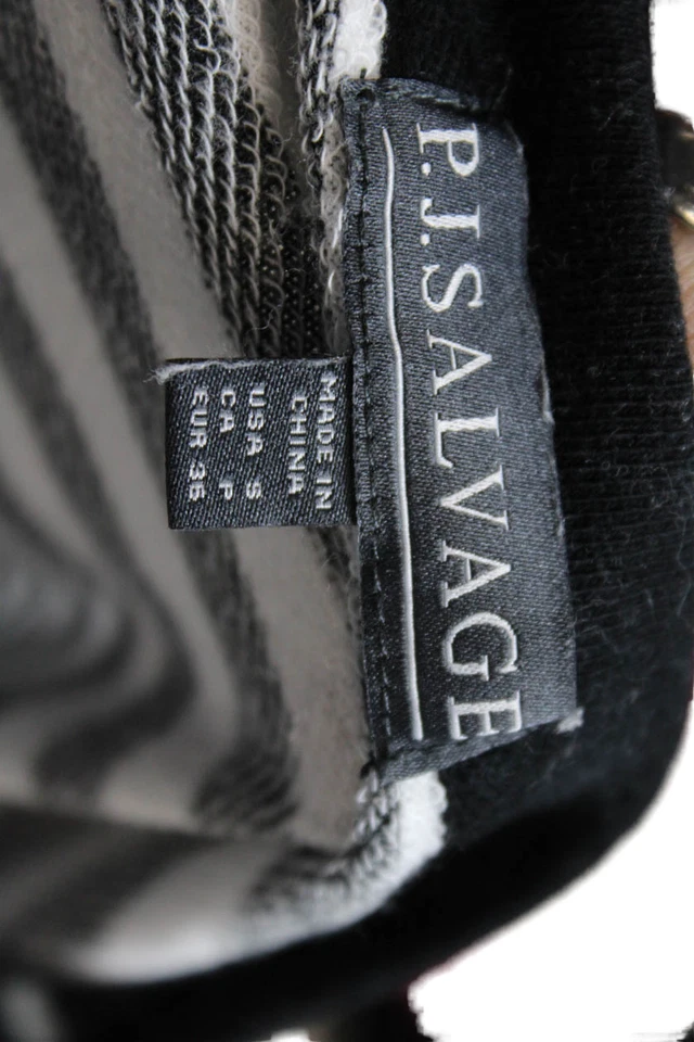 PJ Salvage Mujer Mezcla de Algodón Rayas Con Cordones Sudadera Top Negra Talla S Foto 4 de 4