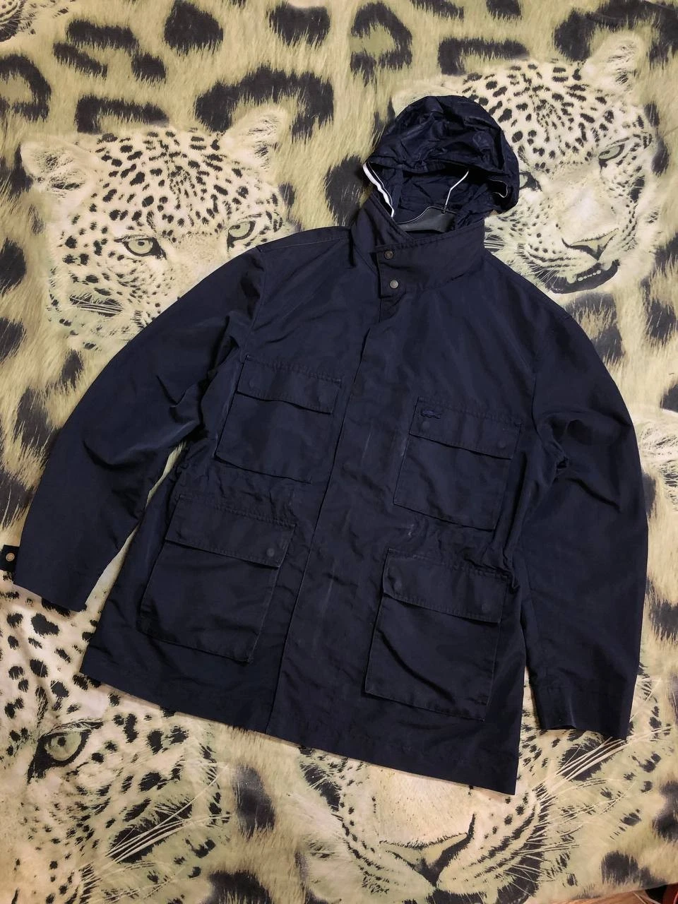 Lacoste Men's Navy Logo Windbreaker Hooded Parka Jacket Size L
Opens in a new window or tab