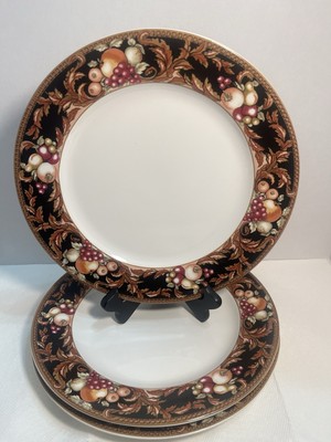 3-1992 Avalon by Vitromaster Dinner Plates - Fruit Rim Border 1181