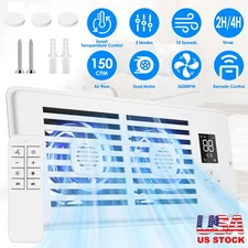 4"x10" Vent Register Booster Fan Smart Temperature Control LCD Display 150CFM