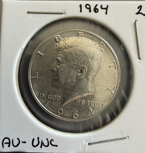 1964 Kennedy Half Dollar 90% Silver One Coin Lot AU - Uncirculated
