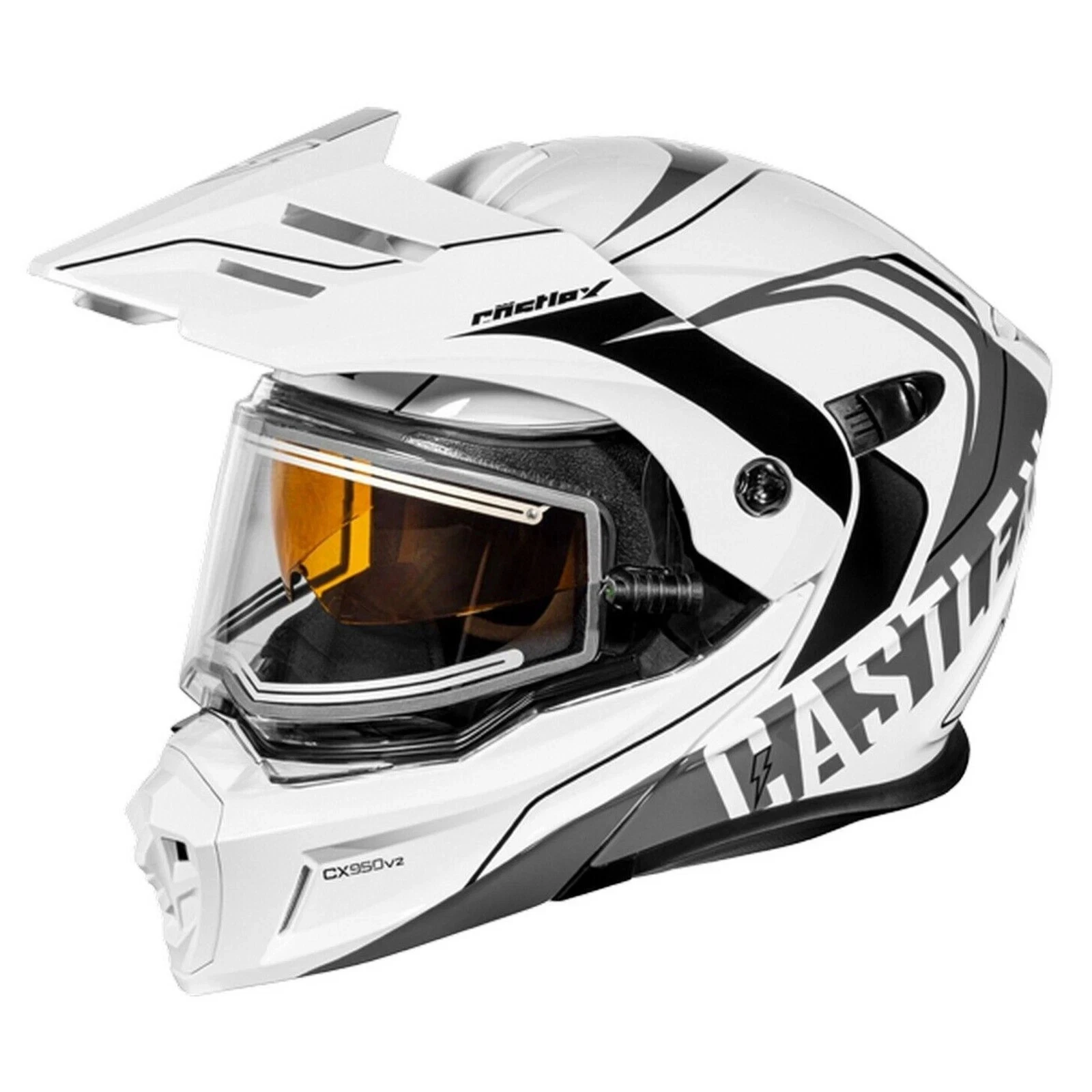 NEW Castle X Size XL Matte White/Charcoal CX950V2 Electric Wake Helmet 45-22108