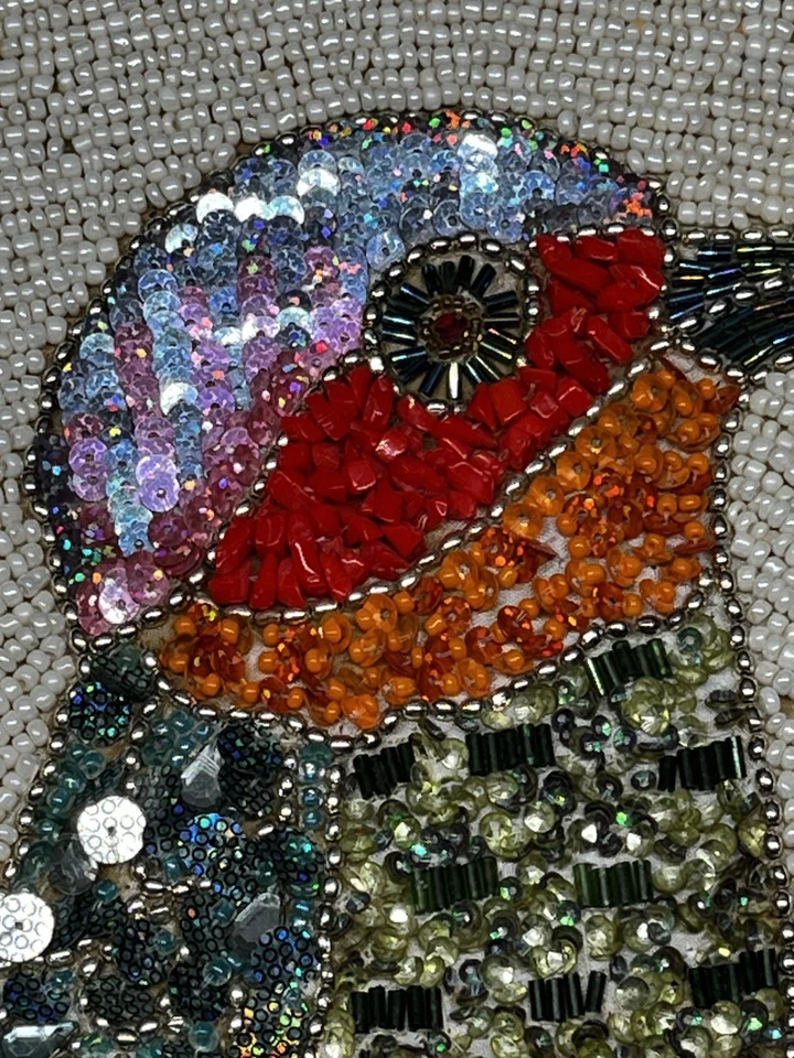 Nicole Miller  Set Of 5 15” Glass Beaded Multi Color Stunning Bird Gold L@@K - Image 3 of 4