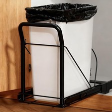 Black Pull Out Trash Can Under Cabinet with Soft-Close Slides Heavy Duty