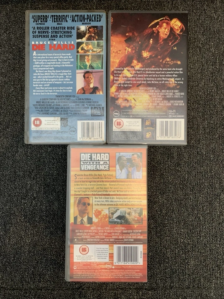 Bruce Willis Die Hard Trilogy Vhs Video Tapes Bundle. - Image 2 of 3