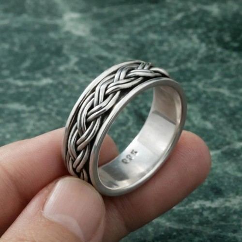 Spinner Ring, Hammered Band Ring, 925 Sterling Silver Ring, Mediation Ring, Boho