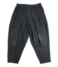 ISSEY MIYAKE HOMME PLISSE Pleated Pants Men's Size 2 Polyester Black Pre-owned