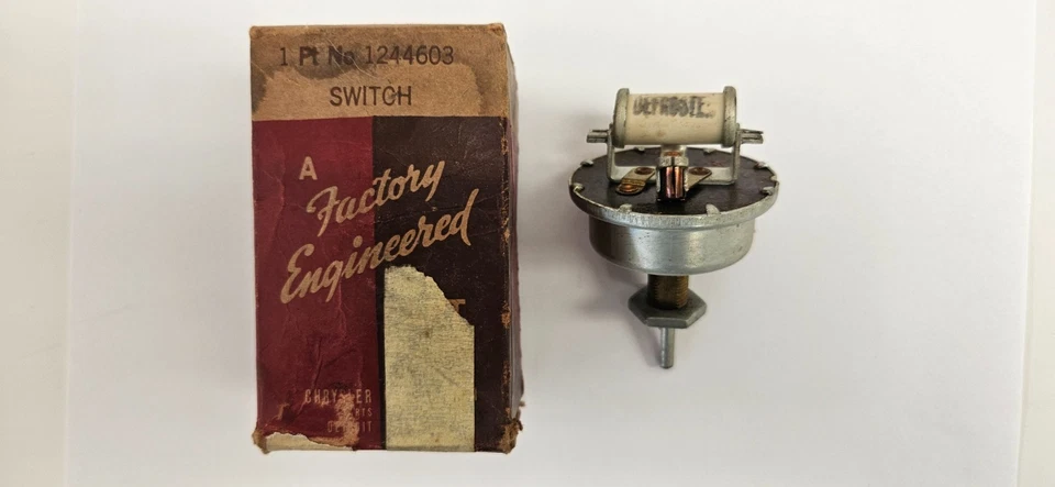 Interruptor de control descongelador Chrysler Plymouth Dodge DeSoto 1949-1950 1244603 Nuevo de Lote Antiguo Foto 2 de 4