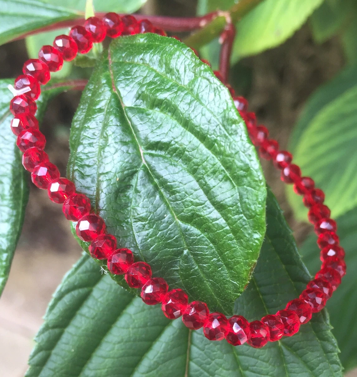 3 Gift Set Top Quality Crystal Beads Bracelets Red Glass Faceted Elastic  Stretch